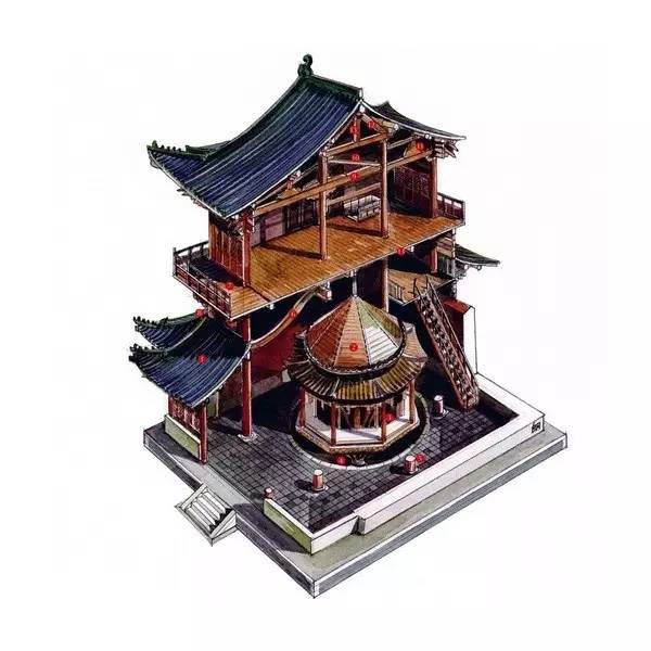 穿墻透壁,手繪中國古代經典古建筑
