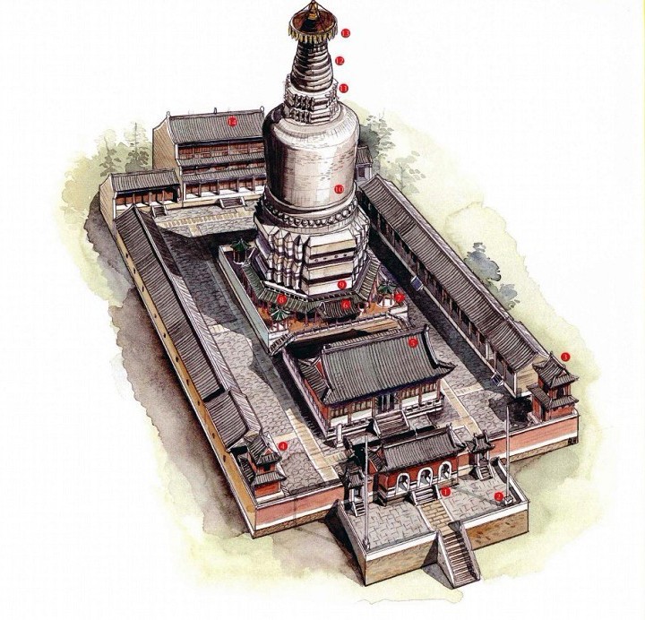穿墻透壁，手繪中國古代經典古建筑