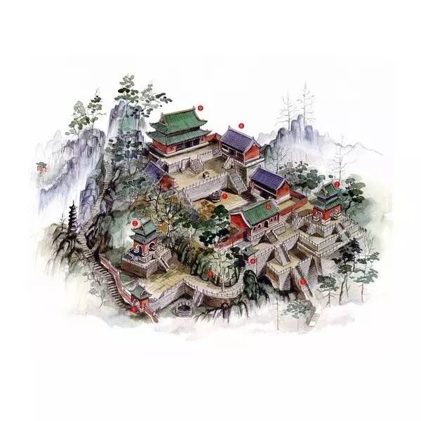 穿墻透壁，手繪中國古代經(jīng)典古建筑