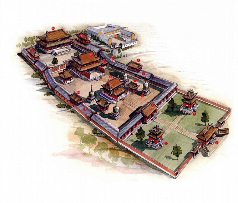 穿墻透壁，手繪中國古代經典古建筑