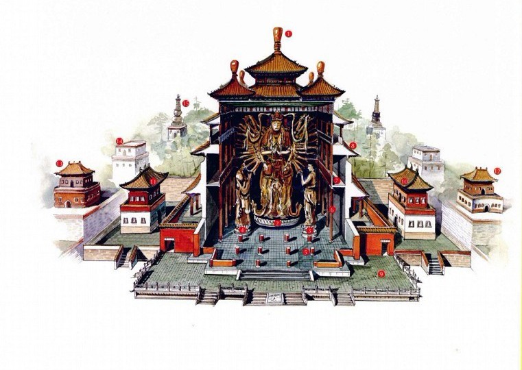 穿墻透壁，手繪中國古代經典古建筑