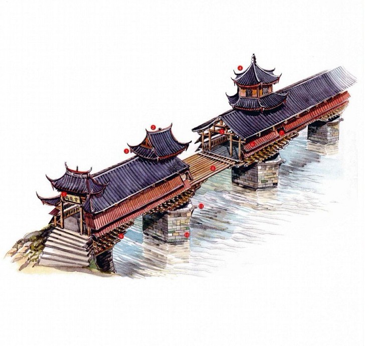 穿墻透壁，手繪中國古代經典古建筑