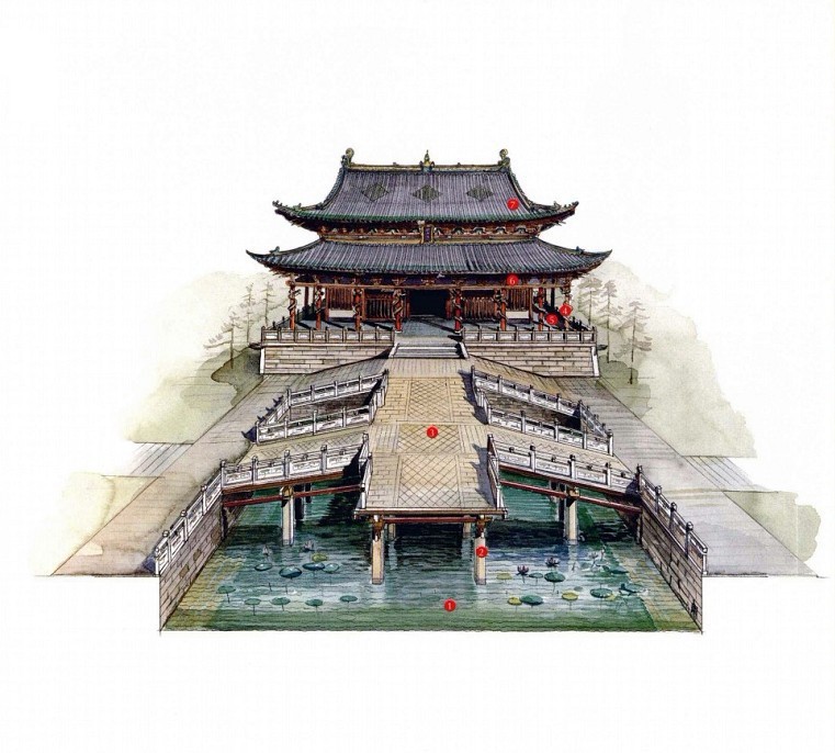 穿墻透壁,手繪中國(guó)古代經(jīng)典古建筑