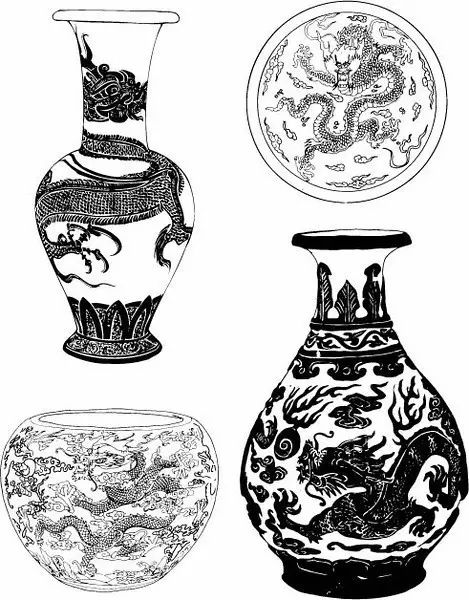 青花瓷素材圖案欣賞，中國(guó)傳統(tǒng)藝術(shù)就是這么美