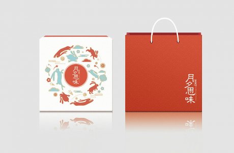 中秋月餅禮盒設計，唯美中國風食品包裝設計