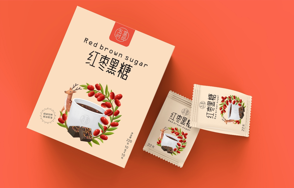 創意極簡黑糖茶包裝設計