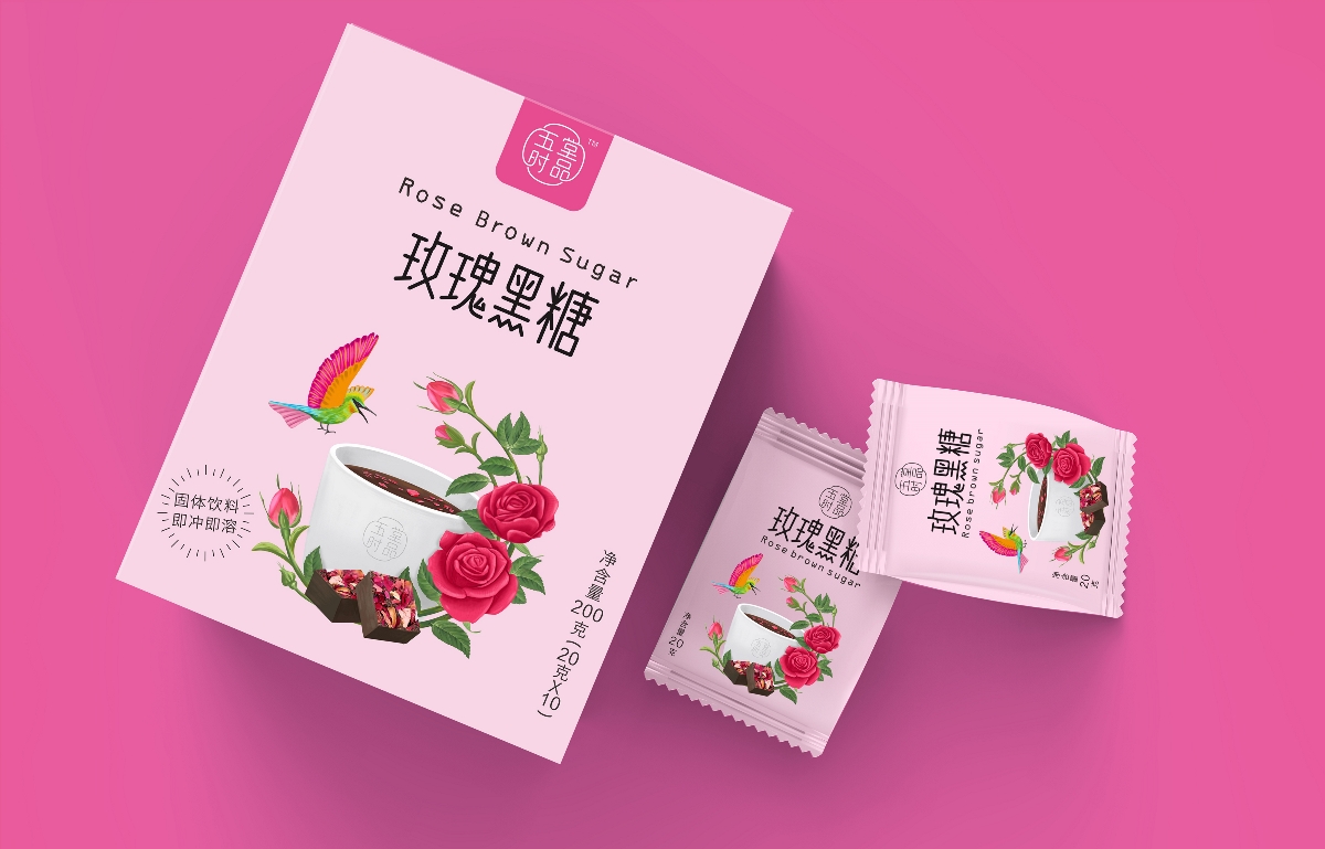 創意極簡黑糖茶包裝設計