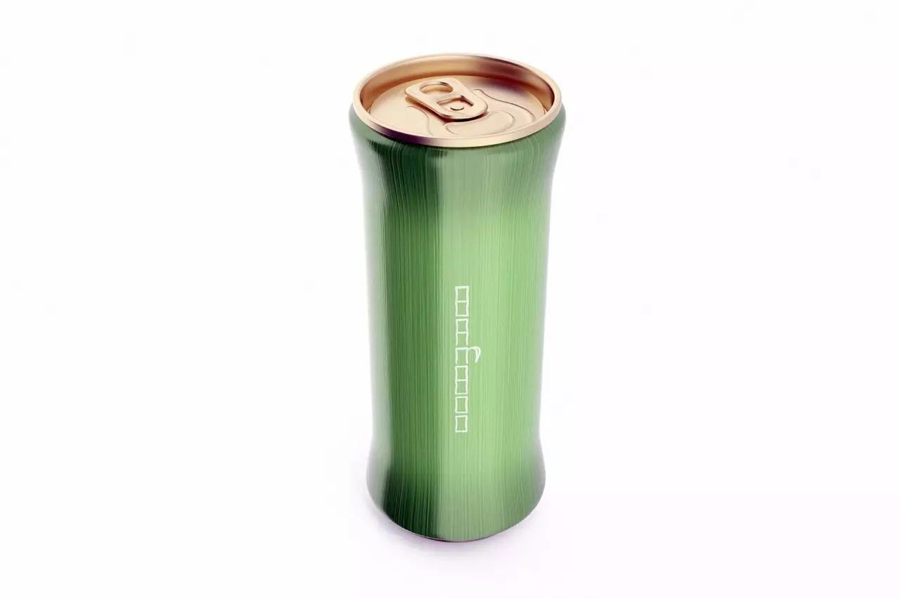 創意清涼的竹子易拉罐飲料包裝設計