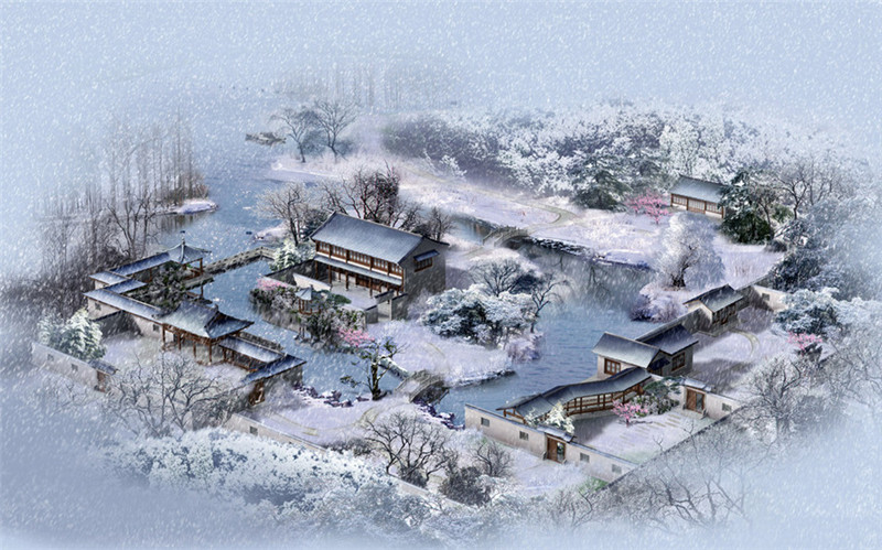 中式傳統東方園林設計效果圖（一）