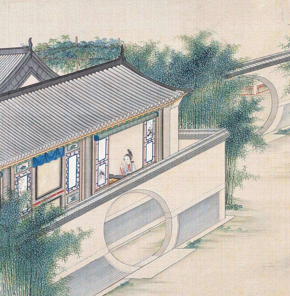 庭院深深，佳人依在