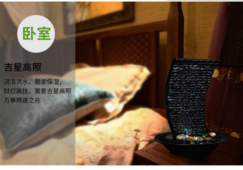 客廳流水噴泉水景擺設,假山招財工藝裝飾品