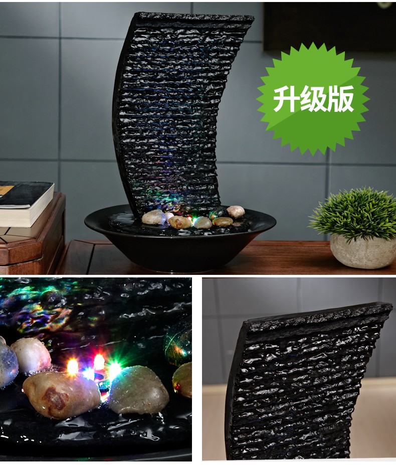 客廳流水噴泉水景擺設,假山招財工藝裝飾品