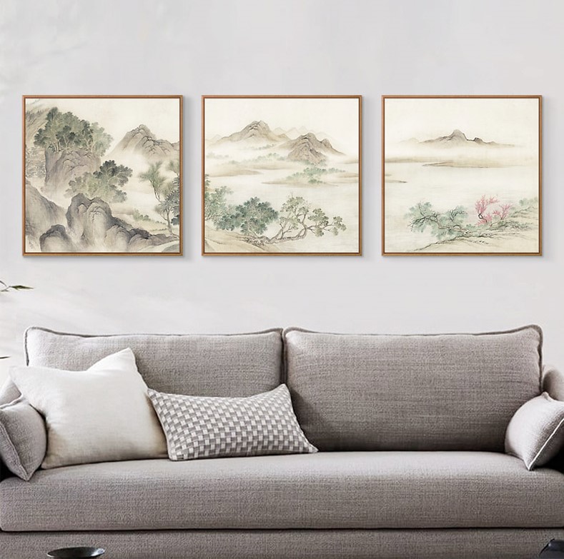 十款中國(guó)風(fēng)裝飾畫(huà)，新中式中國(guó)水墨客廳掛畫(huà)