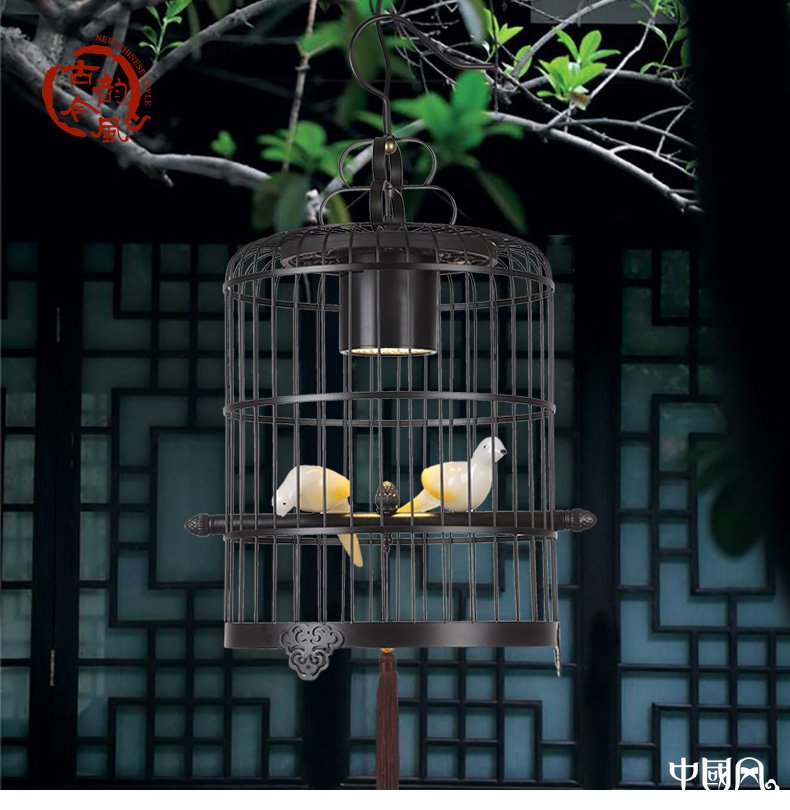 新中式鳥籠吊燈鳥籠燈，中國風十足