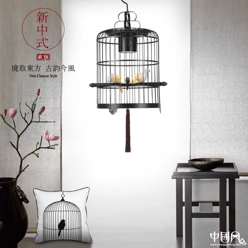 新中式鳥籠吊燈鳥籠燈，中國風十足