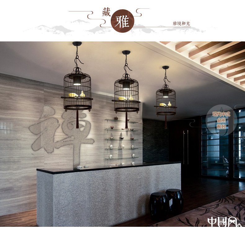新中式鳥籠吊燈鳥籠燈，中國風十足