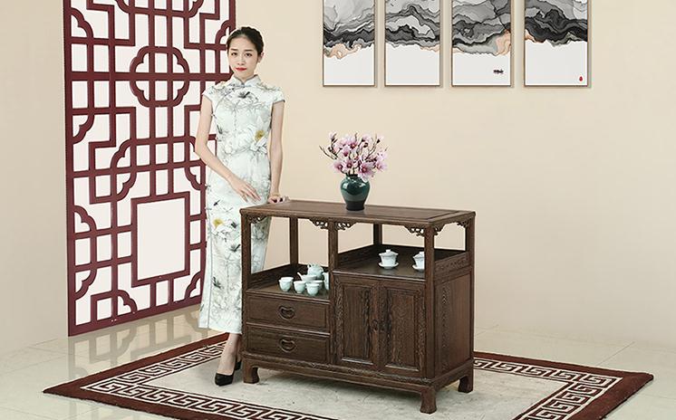 明清古典雞翅木柜子，中式仿古實木原木儲物柜