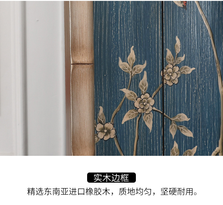 新古典四扇屏風(fēng)隔斷，精美手繪屏風(fēng)