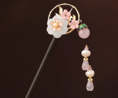 空坐花別發簪：中式古典風簪子頭飾