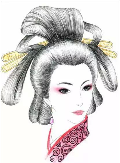 八款各朝代古裝發型：一組手繪彩鉛古裝發型