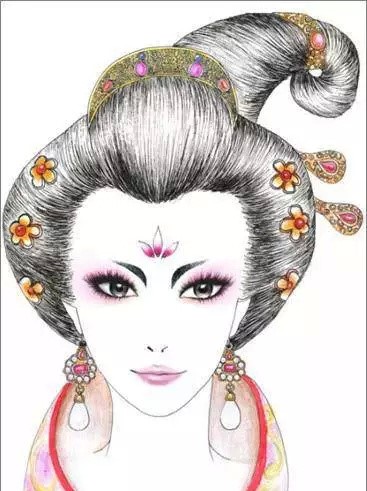 八款各朝代古裝發型：一組手繪彩鉛古裝發型