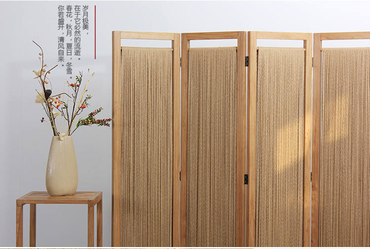 實木屏風隔斷玄關，現代簡約中式折屏