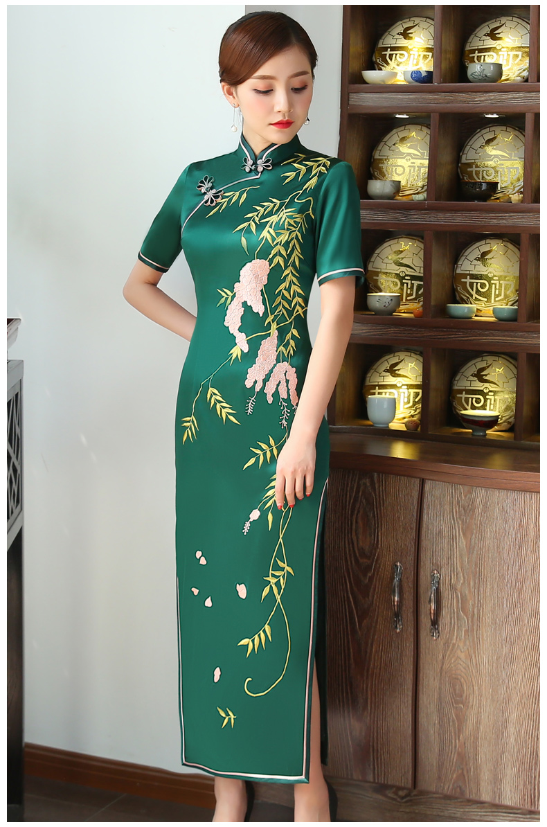 槐樹花旗袍，會呼吸的花香旗袍裙