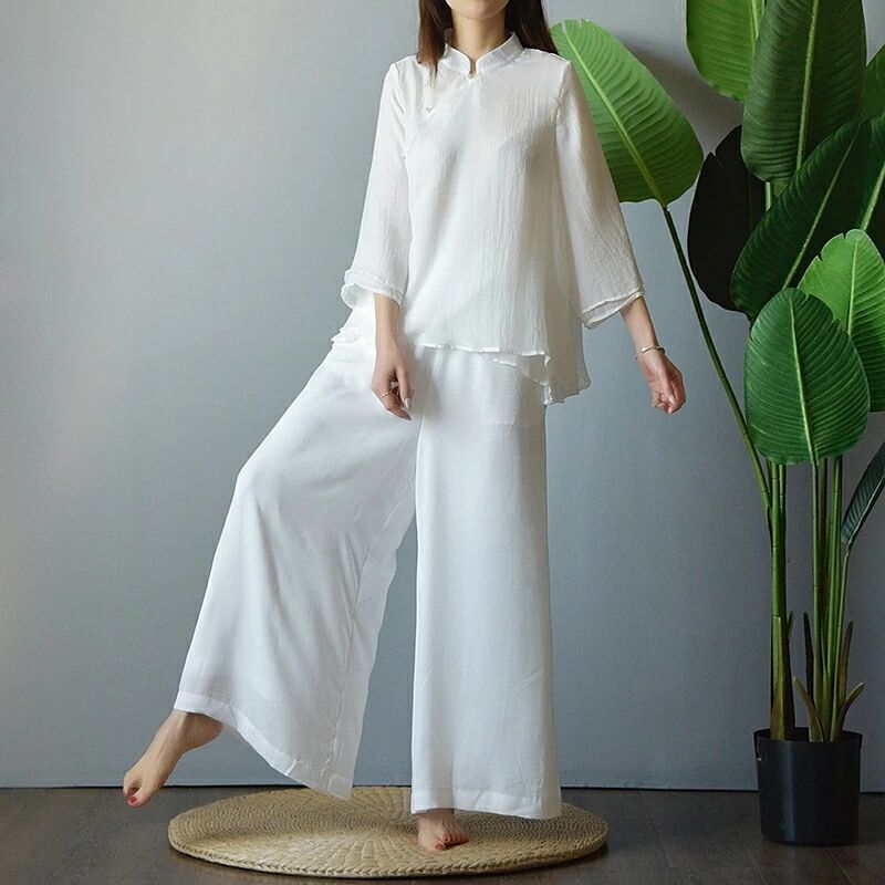 禪意文藝旗袍漢服，中國風禪服圖片