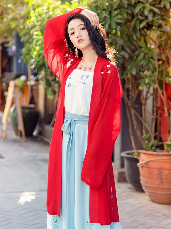 玉簟傳統漢服，中國風刺繡古裝圖片
