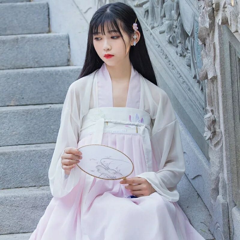 飄逸清新淡雅漢服，中國(guó)風(fēng)襦裙廣袖流仙裙