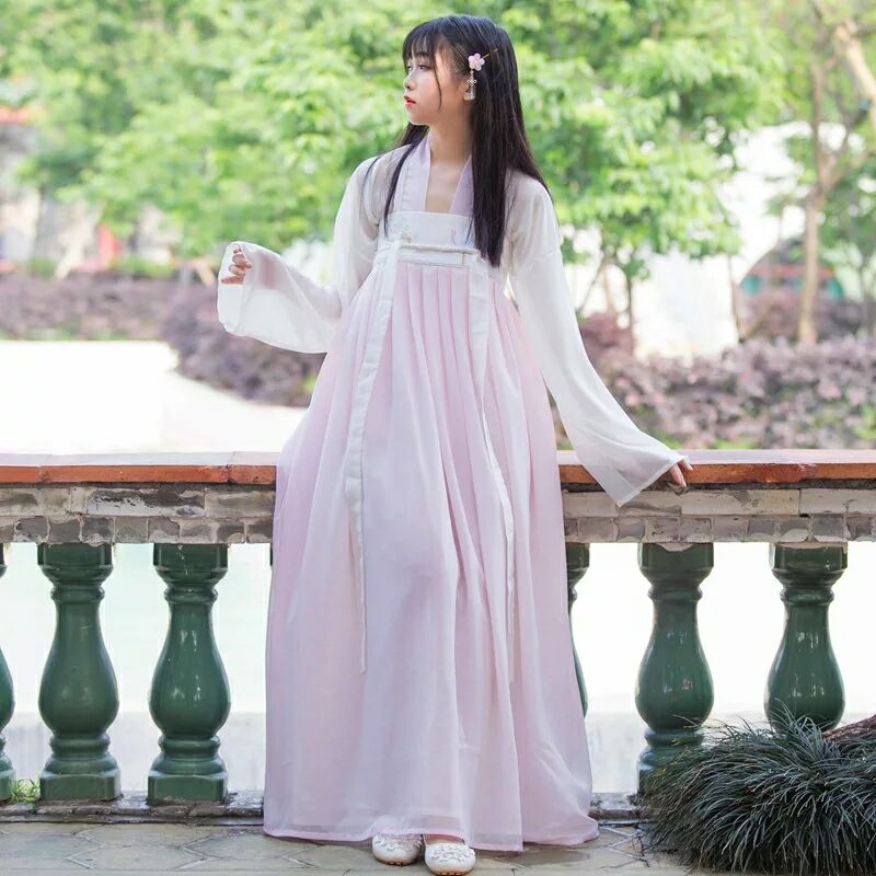 飄逸清新淡雅漢服，中國(guó)風(fēng)襦裙廣袖流仙裙