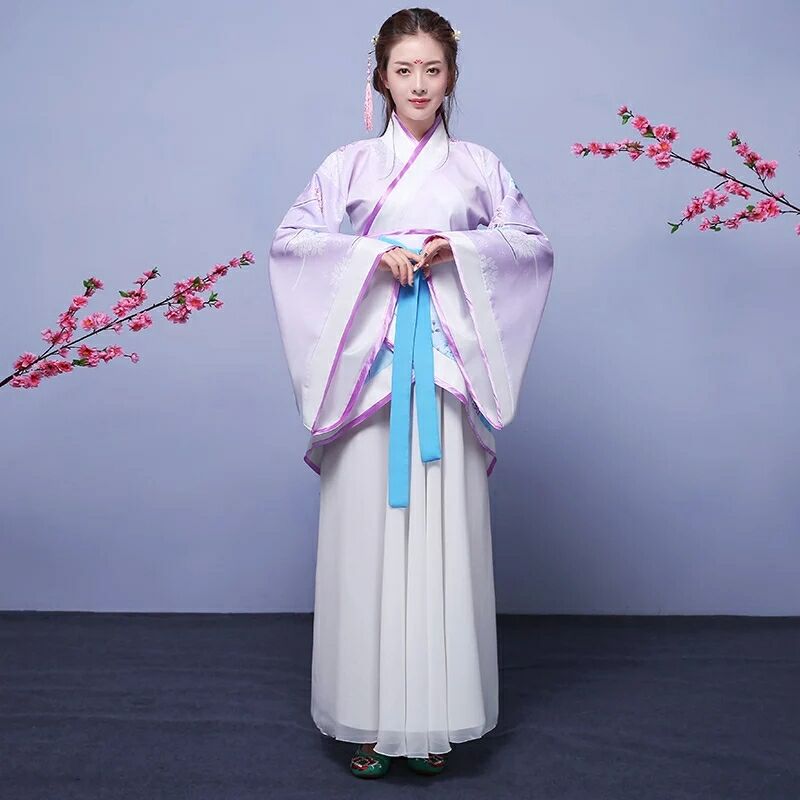 襦裙套裝仙女漢服，中國風曲裾齊腰古裝圖片