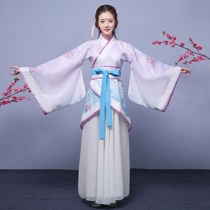 襦裙套裝仙女漢服，中國風曲裾齊腰古裝圖片