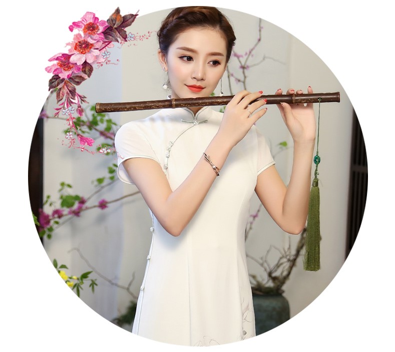 白玉嬌旗袍，復古素雅旗袍裙