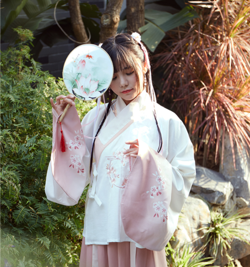 改良交領齊腰曲裾，漸變印花襦裙日常漢服