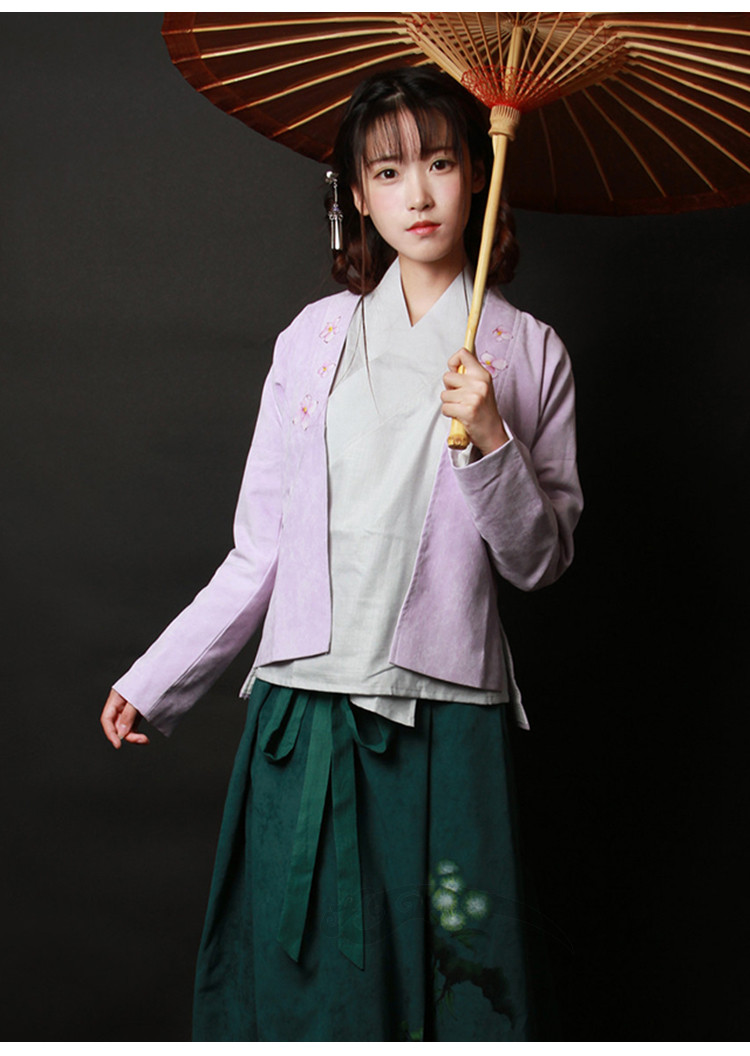 中國風女裝手繪日常漢服中式對襟上衣