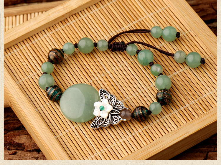 綠色森系手鏈，簡約個性蝴蝶手串飾品