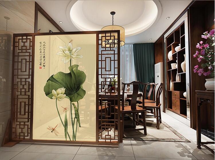 簡約現代中式屏風隔斷客廳玄關