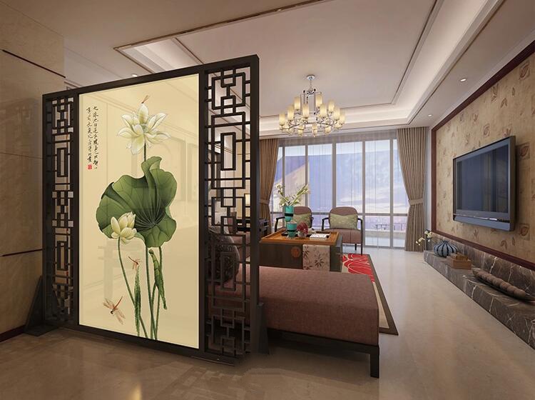 簡約現代中式屏風隔斷客廳玄關