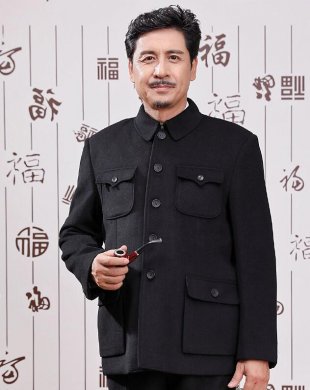 經典立領羊毛呢老年人中山裝