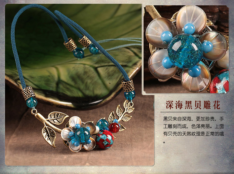 時尚樹葉鎖骨鏈，古風晴香漫項鏈首飾
