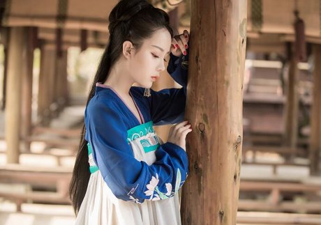 漢服荷花刺繡清新古裝，錦絲皺齊胸襦裙漢服