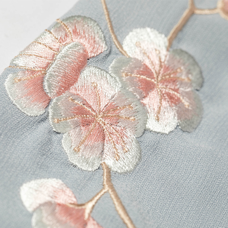 傳統雙袖刺繡漢服上衣，對襟半臂繡花漢服