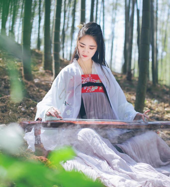 魏晉風女裝繡花大袖衫，復古中國風漢服圖片