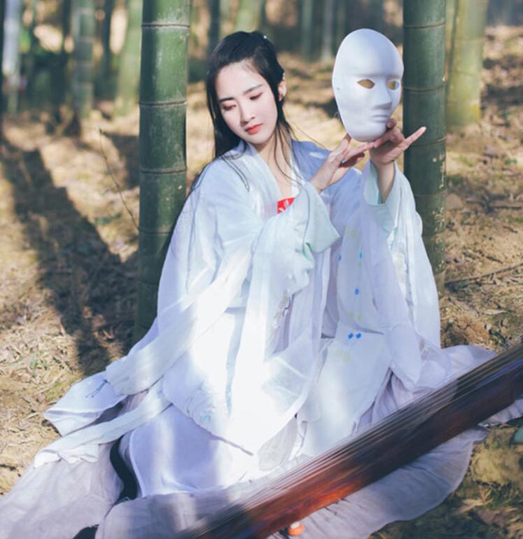 魏晉風女裝繡花大袖衫，復古中國風漢服圖片