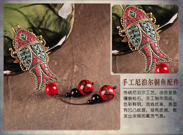 魚傾發夾頭飾：文藝端莊精致魚兒發夾圖片