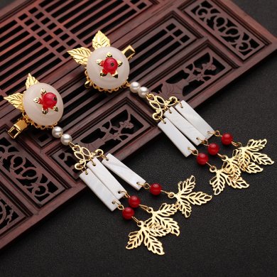漢服古風(fēng)配飾步搖，流蘇發(fā)夾彼岸花頭飾