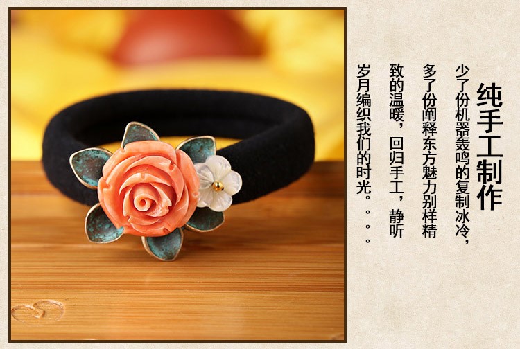 手工發圈發飾，簡約時尚花朵頭飾