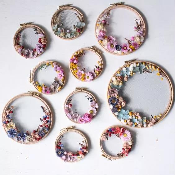 手工刺繡藝術：Olga Prinku 鮮花刺繡
