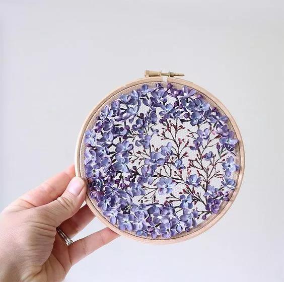 手工刺繡藝術：Olga Prinku 鮮花刺繡